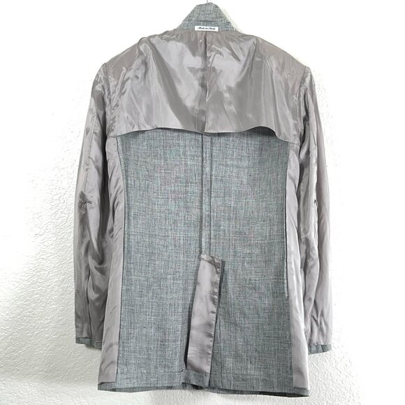 Pull Pal Zileri 100% Linen 3 Button Blazer in Light Grey Heather Men's Size 42R - Picture 11 of 12